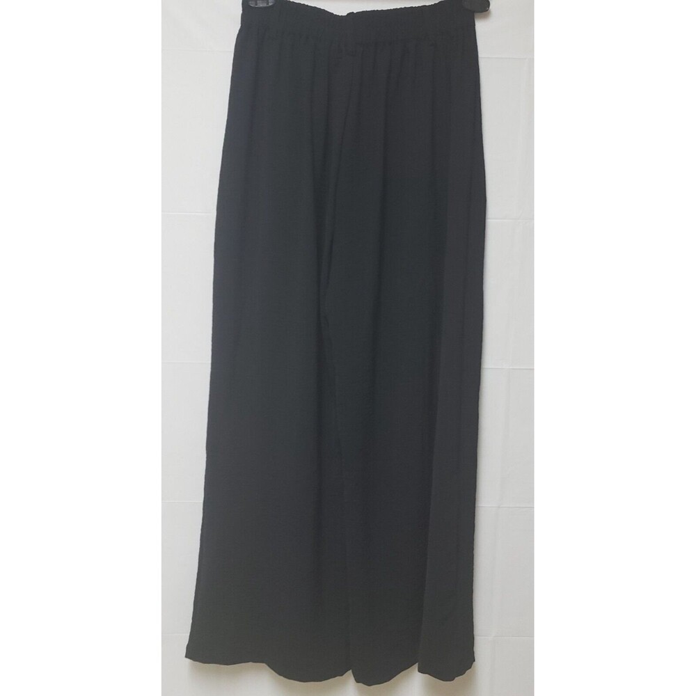 Women's Tarse Black Palazzo Pants Small/Med Elastic Band Wide Leg New With Tags - Picture 2 of 10